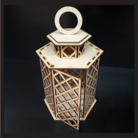 Farol hexagonal calado 26,5 cm de alto