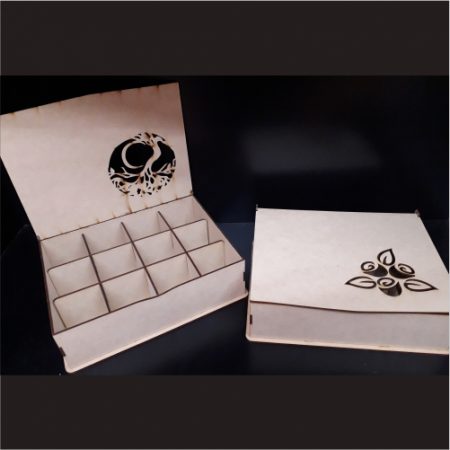 Caja de té x 12 tapa calada o grabada