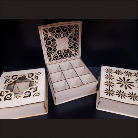 Caja de té x 9 tapa calada o grabada