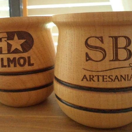 Mate madera doble linea calden  +1 grabado laser minimo 30 unidades