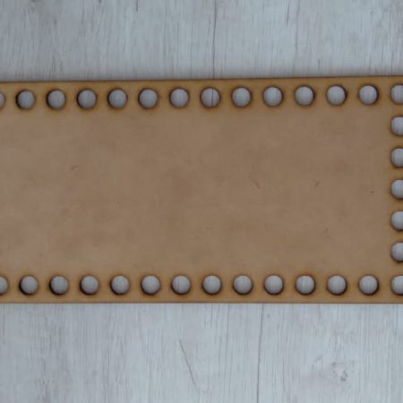 Rectangulo con  huecos para tejer con totora 60×30 cm 3mm