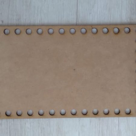 Rectangulo con  huecos para tejer con totora 50×30 cm 3mm