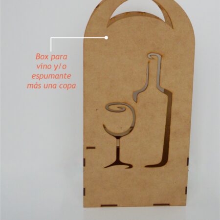 Caja vino y una copa